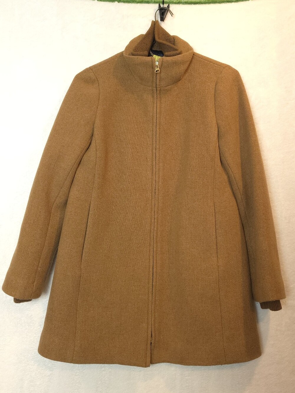 J.Crew Size 6 Italian Stadium Cloth Nello Gori Zip Up Wool Blend in Camel